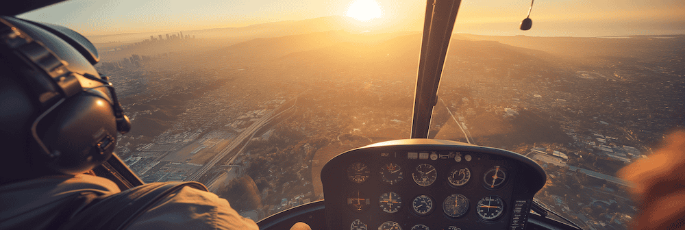 Helikopter über Los Angeles von innen