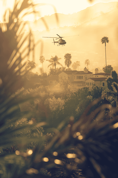 Helikopterflug über Beverly Hills und Hollywood