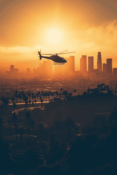 Los Angeles: Romantischer Helikopterflug