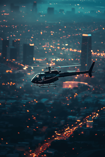 Los Angeles Helikopterflug bei Nacht