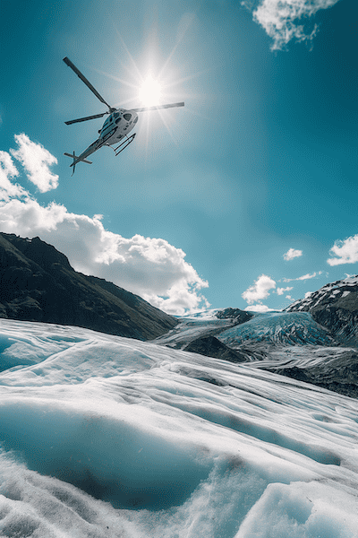 Island Helikopterflug zum Gletscher von Reykjavik